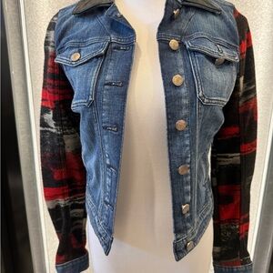 GUESS mixed material jacket